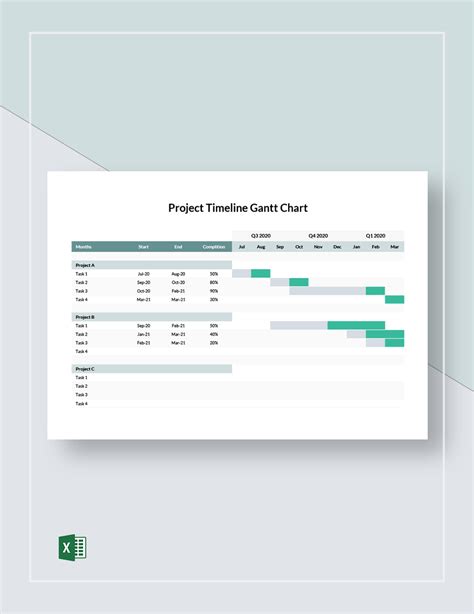 Project Timeline Gantt Chart Template - Excel | Template.net