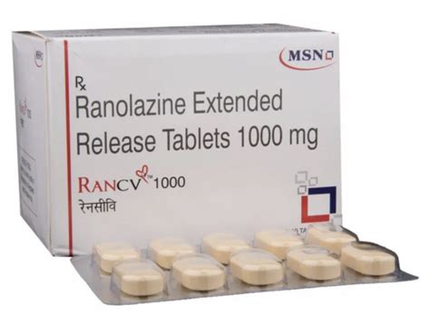 Ranexa ER 1000mg Generic Tablets, Buy Generic Ranolazine 1000mg Tablet