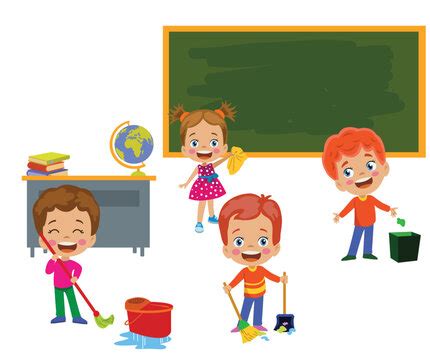 Children Cleaning Environment Clipart Black And White