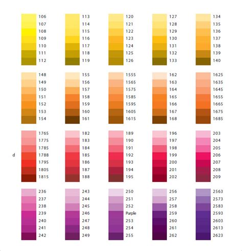 8+ Sample PMS Color Charts | Sample Templates