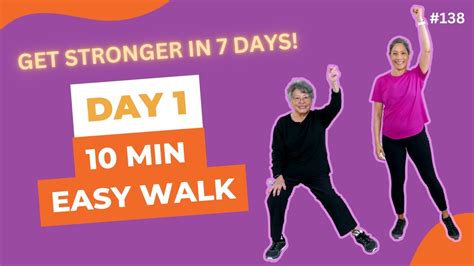 Day 1 Easy 10 minute Walking Workout | Seniors, beginners - Fitness ...