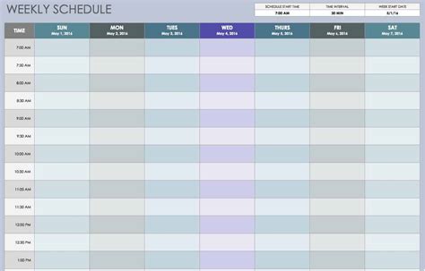 Blank Weekly Schedule Template Excel - Printable Form, Templates and Letter