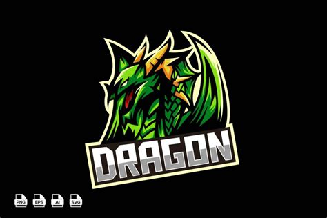 Dragon mascot Gaming esport logo – MasterBundles