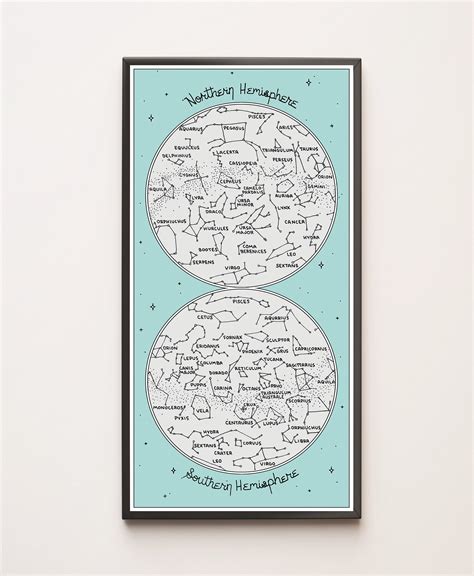 Map of the Constellations | Star Chart | Hand-drawn | Digital ...