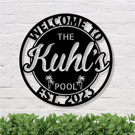 Personalized Backyard Pool Metal Sign / Outdoor Wall Decor / Metal Wall ...