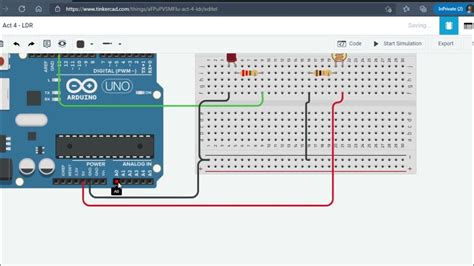 TinkerCAD Arduino Tutorial - LDR and Led - YouTube