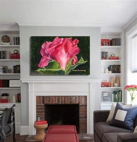 Red Peony Watercolor Painting Art Print, Flower Print, Anniversary ...