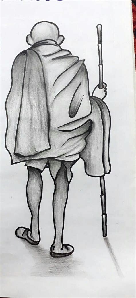 Pencil Sketch Of Mahatma Gandhi at PaintingValley.com | Explore ...