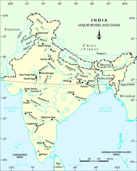 Political Map Of India With Rivers