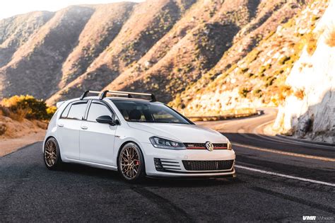 Volkswagen Golf GTI Mk7 White with Bronze VMR V802 Aftermarket Wheels ...