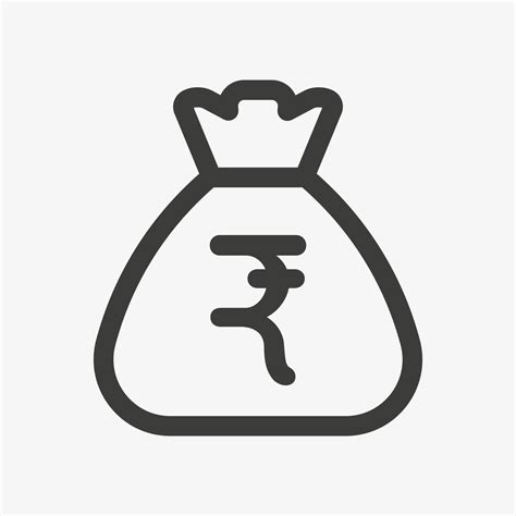 Rupee icon. Sack with indian rupee isolated on white background. Money ...