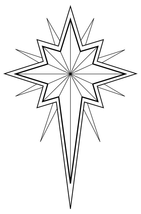 Free Star Of Bethlehem Clipart Black And White, Download Free Star Of ...