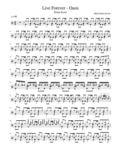 Live Forever - Oasis Sheet music for Drum group (Solo) | Musescore.com