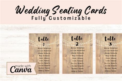 Wedding Seating Cards - Rustic Graphic by Happy Digitals Co · Creative ...