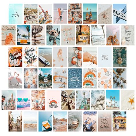 Buy KOSKIMER Beach Wall Collage Kit Aesthetic Pictures, 50 Set 4x6 Inch ...