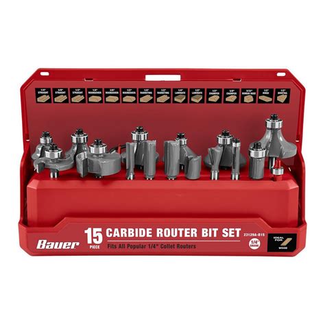 Carbide Router Bit Set, 15-Piece