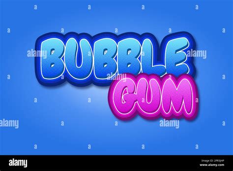 Editable Text Effects Bubble Gum Words And Font Can Be Changed Stock