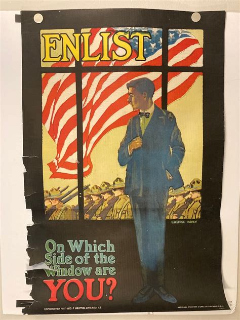 1917 Vintage World War 1 Propaganda Poster Enlist American | Etsy