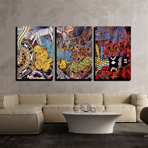 Wall26 - 3 Piece Canvas Wall Art - Indigenous Australian Art Dot ...