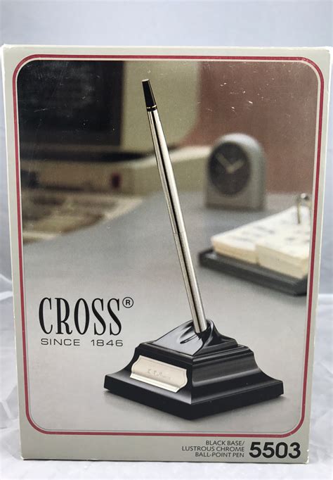 Cross Desk Set, black base, chrome ballpoint pen | fountain pen users