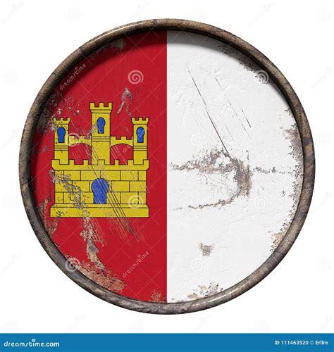 Old Castilla La Mancha Flag Stock Illustration - Illustration of sign ...