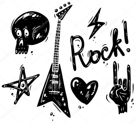 Rock music symbols | Rock music symbols — Stock Vector © yellowpixel ...