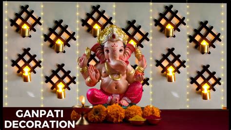 Ganpati decoration / Ganpati decoration ideas for home 2023 / eco ...