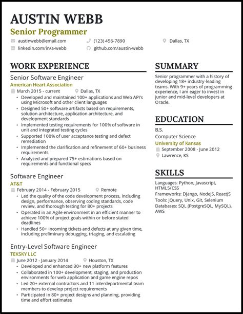 13 Programmer Resume Examples for 2025