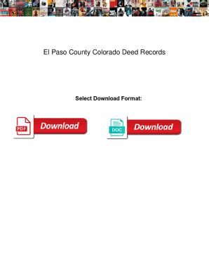 Fillable Online El Paso County Colorado Deed Records. El Paso County ...