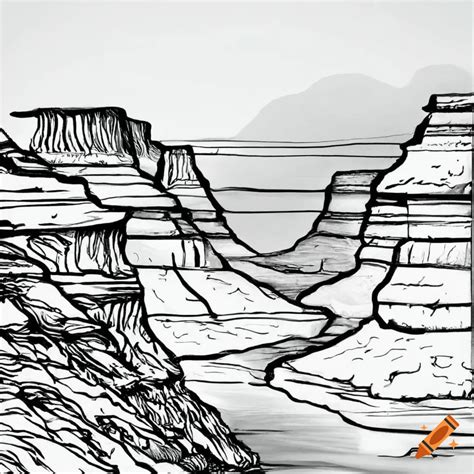 simple line drawing of the Grand Canyon on Craiyon