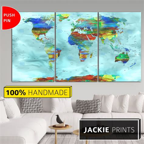 Canvas Art World Map World Map Canvas Wall World Map Full | Etsy