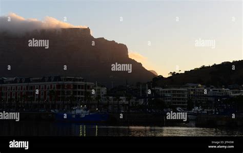 Table Mountain at sunset Stock Photo - Alamy