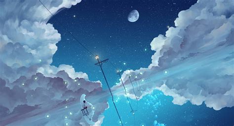 15+ Anime Starry Night Sky Wallpaper