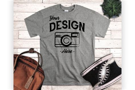 Grey Tshirt Mockup Sport Grey Template Modern Shirt Mockup