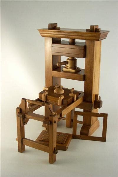 Artist In Wood: Gutenberg Printing Press, 2"x4"x8'