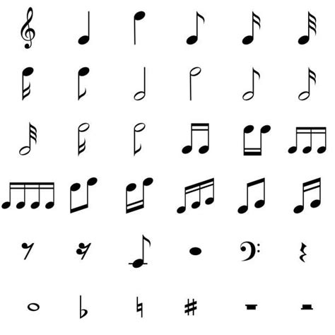 music notes are arranged in the shape of letters and numbers, all with ...