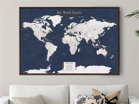 Push Pin World Map,World Map Pushpin,World Map Decal,World Map Art ...