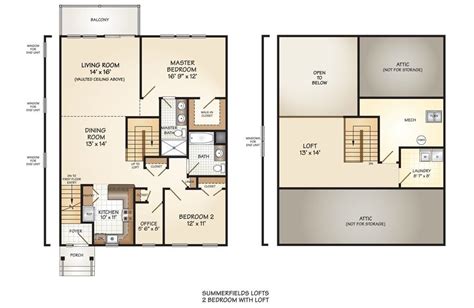 Luxury 2 Bedroom With Loft House Plans - New Home Plans Design