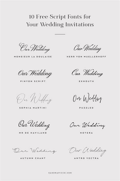 10 Free Script Fonts for Wedding Invitations - sandrapicco.com | Free ...