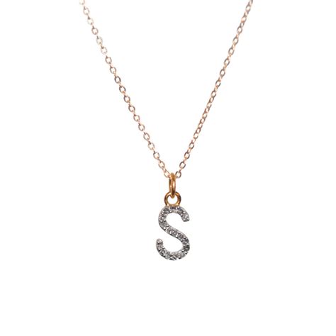 14k solid gold Diamond Initial Necklace A-Z large – Vivien Frank Designs