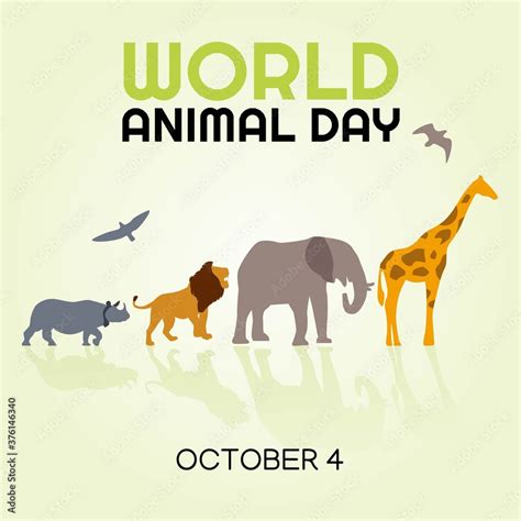 World Animal Day Vector Illustration Stock Vector | Adobe Stock