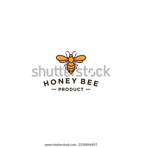 Honey Bee Logo Template White Background Stock Vector (Royalty Free ...