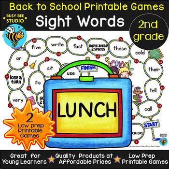 Back to School 2nd Grade Sight Words Games by Busy Bee Studio | TPT