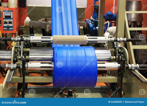 Production plastic bag stock image. Image of blue, industrial - 66288289