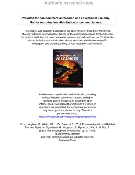 (PDF) Phreatomagmatic and Related Eruption Styles