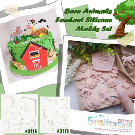 Barn Animals Fondant Silicone Molds Set – FUNSHOWCASE