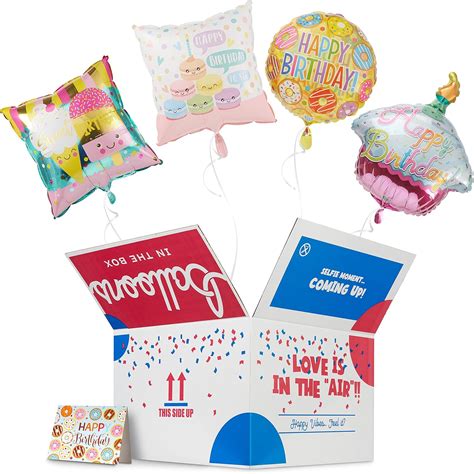 Amazon.com: Inflated Happy Birthday Balloon Surprise Box (4) - Birthday ...