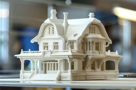 3D-printed house model stock illustration. Illustration of structure ...