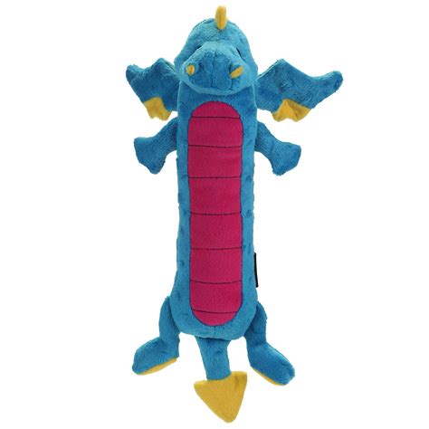 goDog Skinny Dragons with Chew Guard Durable Plush Dog Toys with ...