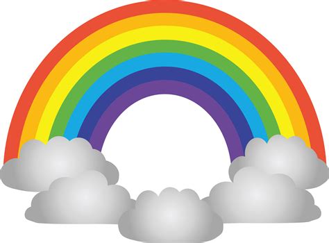 Free Clipart Of a rainbow and clouds